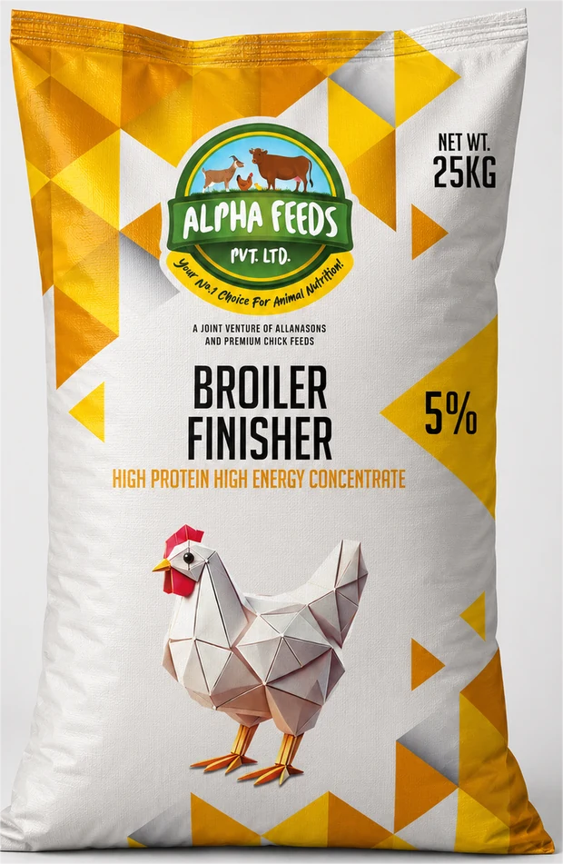 Alpha Feeds Broiler 5% Finisher concentrate bag