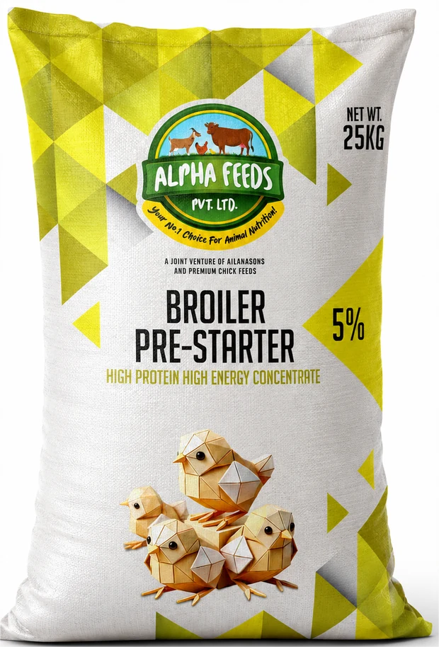 Alpha Feeds Broiler 5% Pre-Starter concentrate bag
