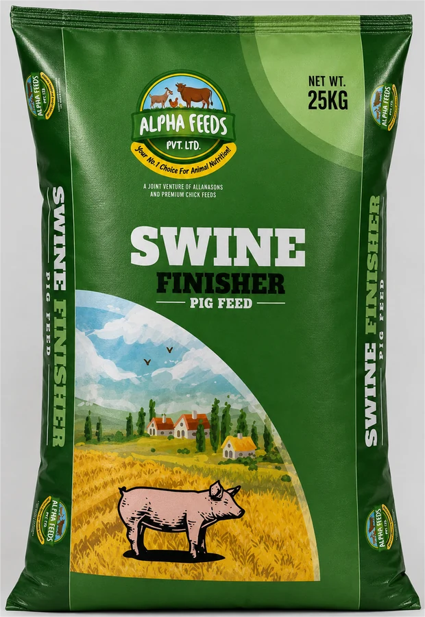 Alpha Feeds Swine Finisher pig feed concentrate, 25 kg bag