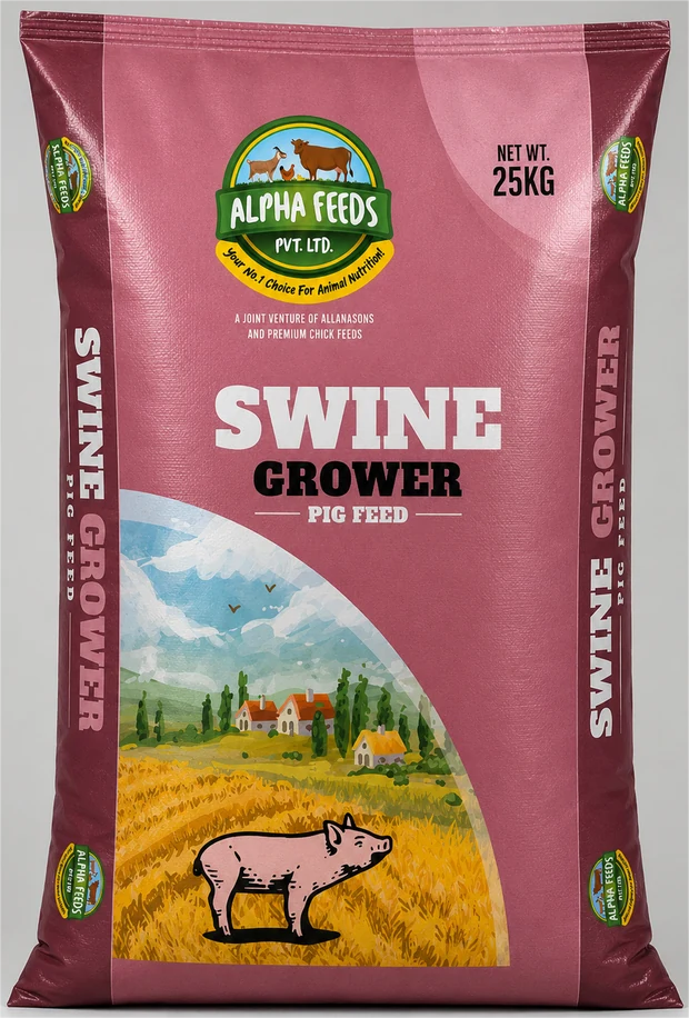 Alpha Feeds Swine Grower pig feed concentrate, 25 kg bag